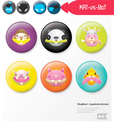 okayboss badges at the loungekat vs bot store